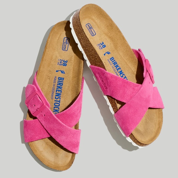 Siena Birkenstock slides sandals tulip suede 41 10 - Picture 1 of 1